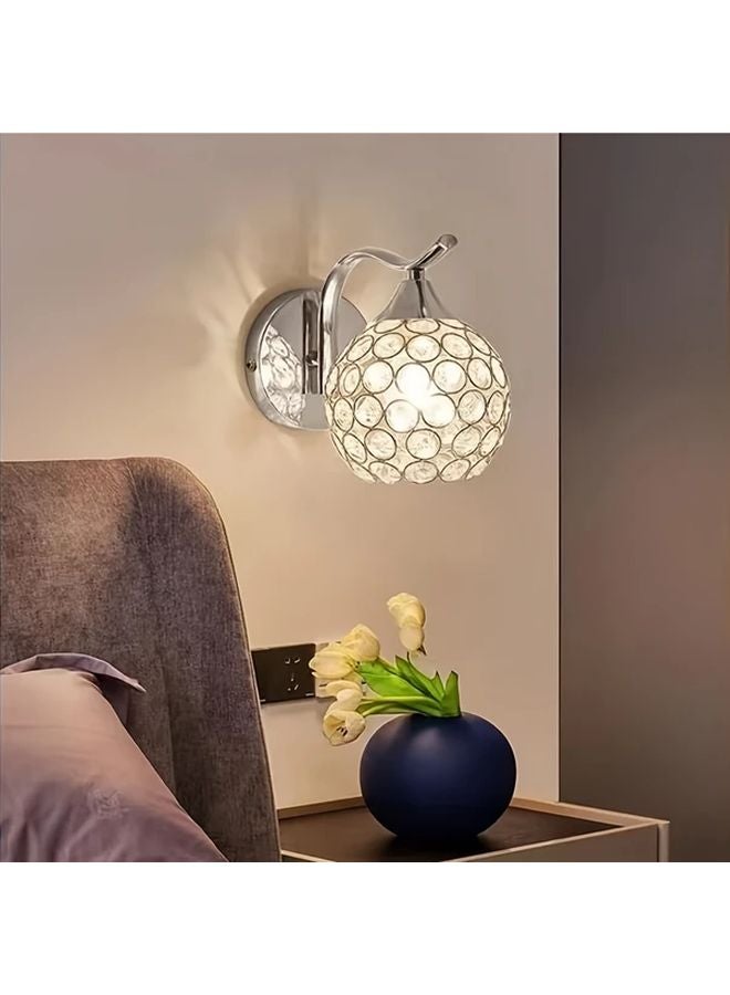 Golden Dimmable Crystal Wall Sconce 5W Acrylic Shade Bedside Lamp For Bedroom Living Room - Image 5